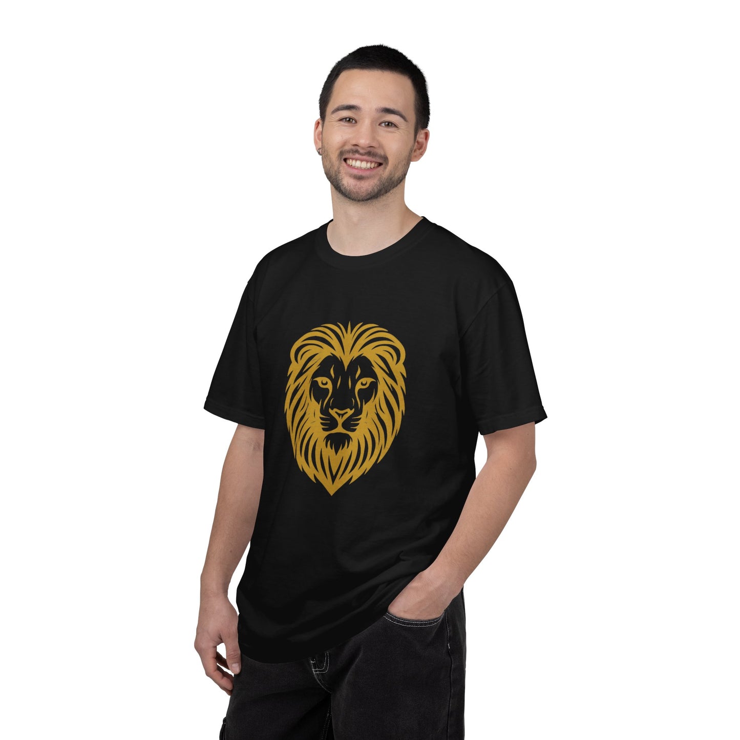Golden Lion Head T-shirt | Minimal Animal Graphic Tee