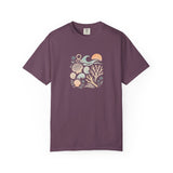 Coastal Seashells and Coral T-Shirt | Beach Wave Sunset Art