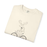 Funny Moose Riding Bike T-shirt | Novelty Animal Cycling Tee