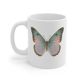 Pastel Butterfly Mug | Vintage Botanical | Pink Teal Ceramic
