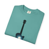Moonlit Acoustic Guitar T-Shirt | Night Sky Guitar Silhouette