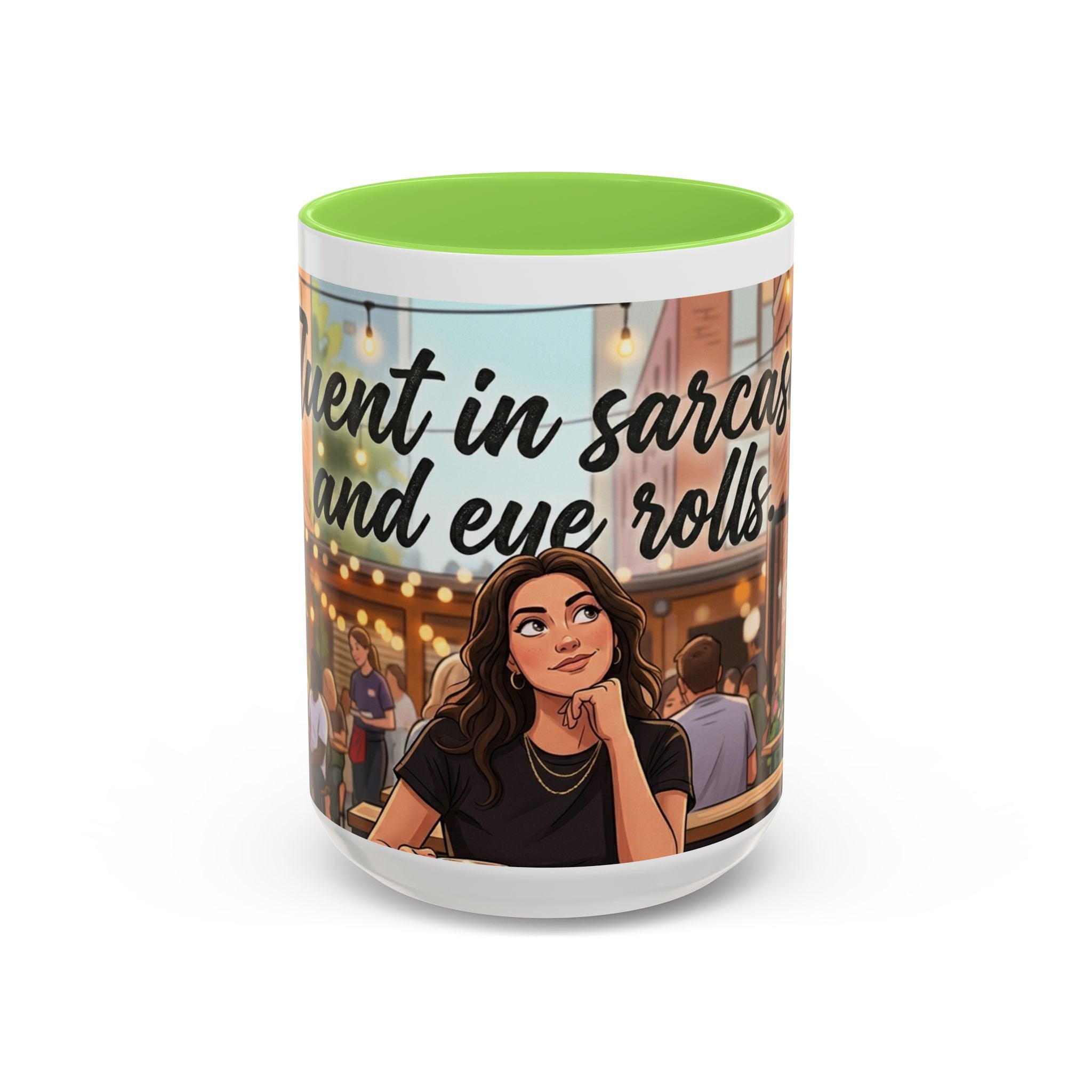 Sarcastic Girl Illustration Mug | 11oz or 15oz Colorful Ceramic