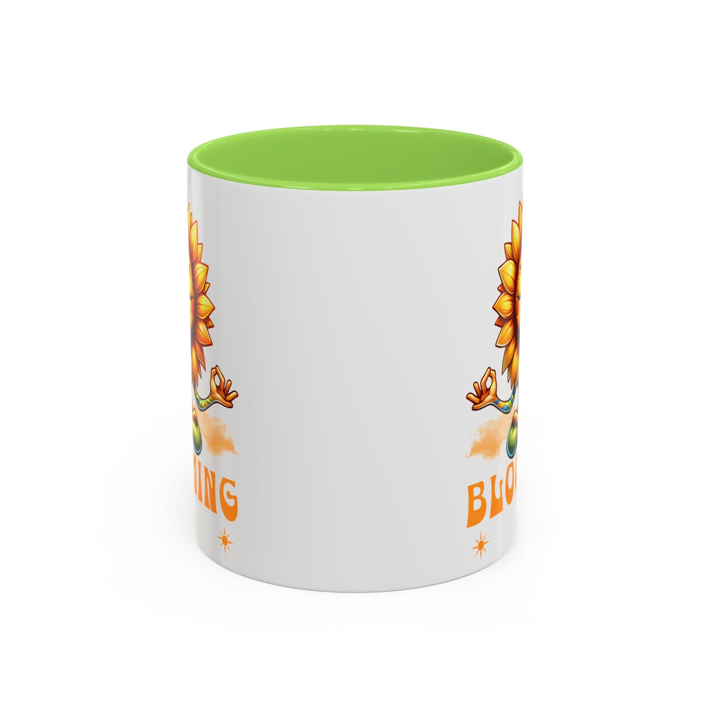 Blooming Sunflower Mug | Yoga Meditating Sunflower Ceramic Mug