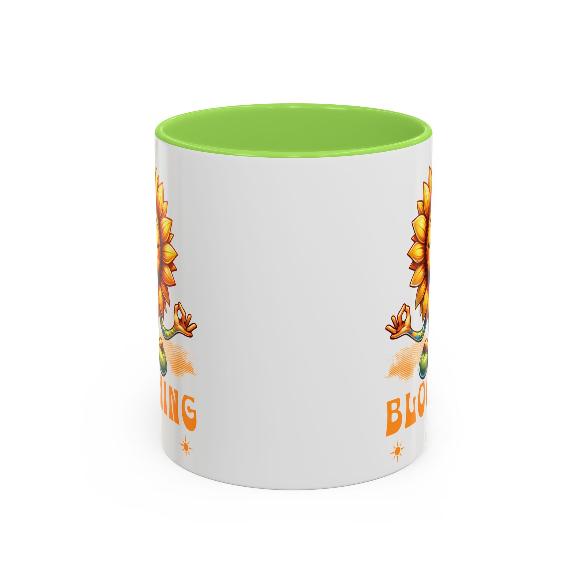 Blooming Sunflower Mug | Yoga Meditating Sunflower Ceramic Mug