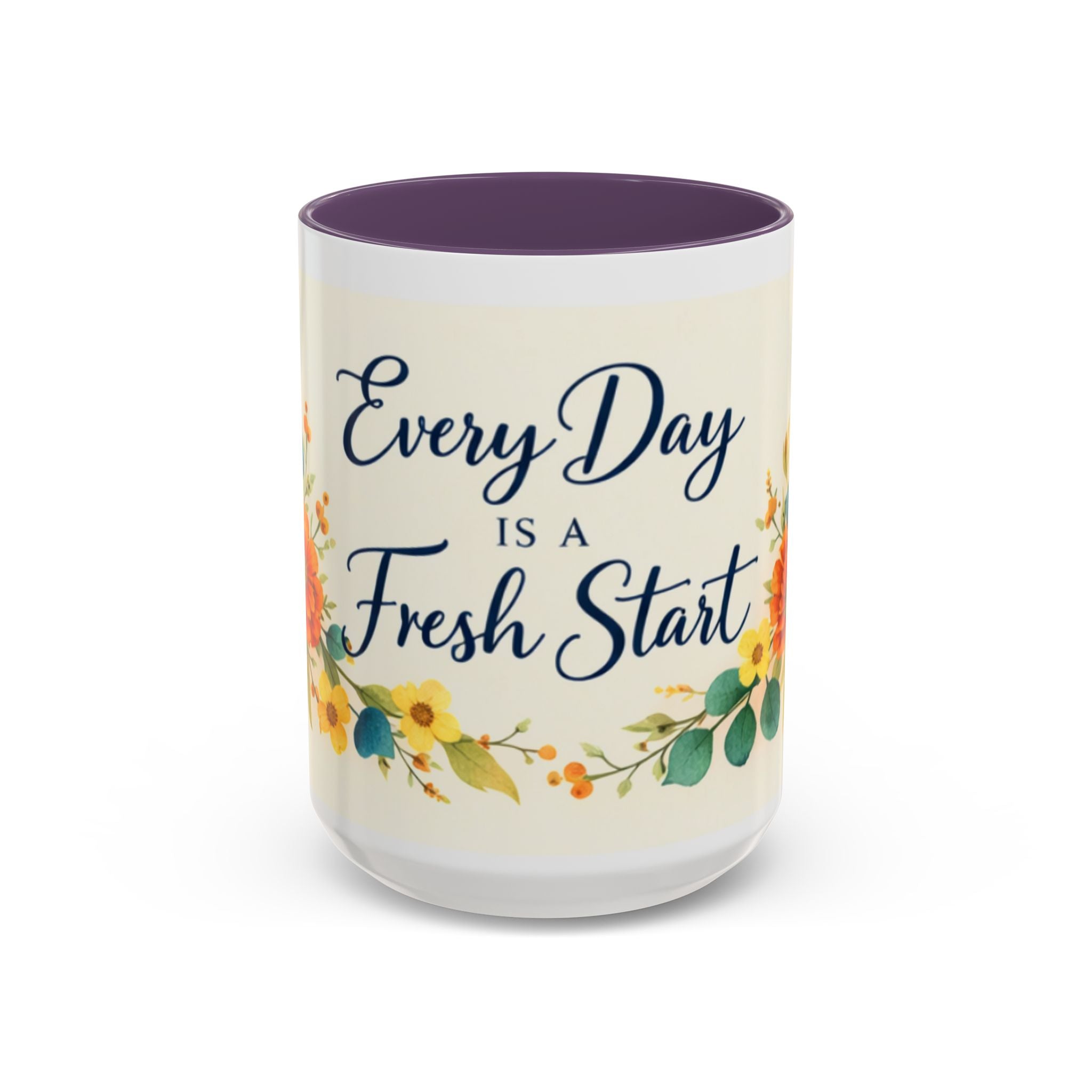 Every Day Is A Fresh Start mug | Floral sunflower coffee mug