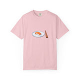 Salmon Nigiri Sushi plate with chopsticks T-shirt | sushi tee