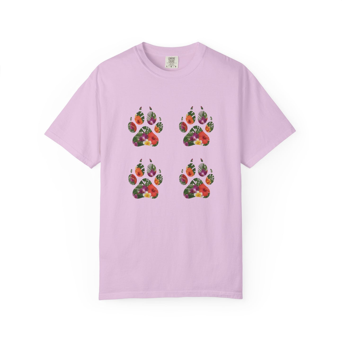 Floral Puppy Paws T-shirt | Dog Lover Tee