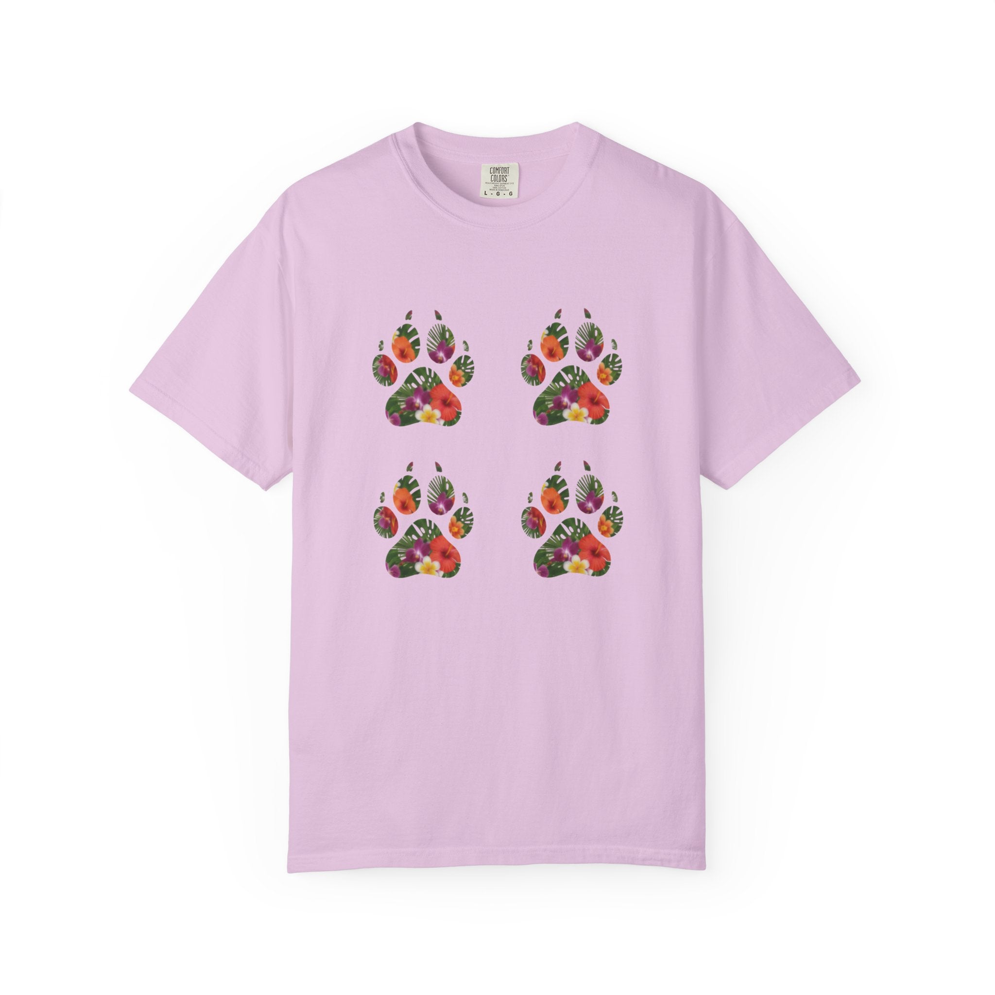 Floral Puppy Paws T-shirt | Dog Lover Tee