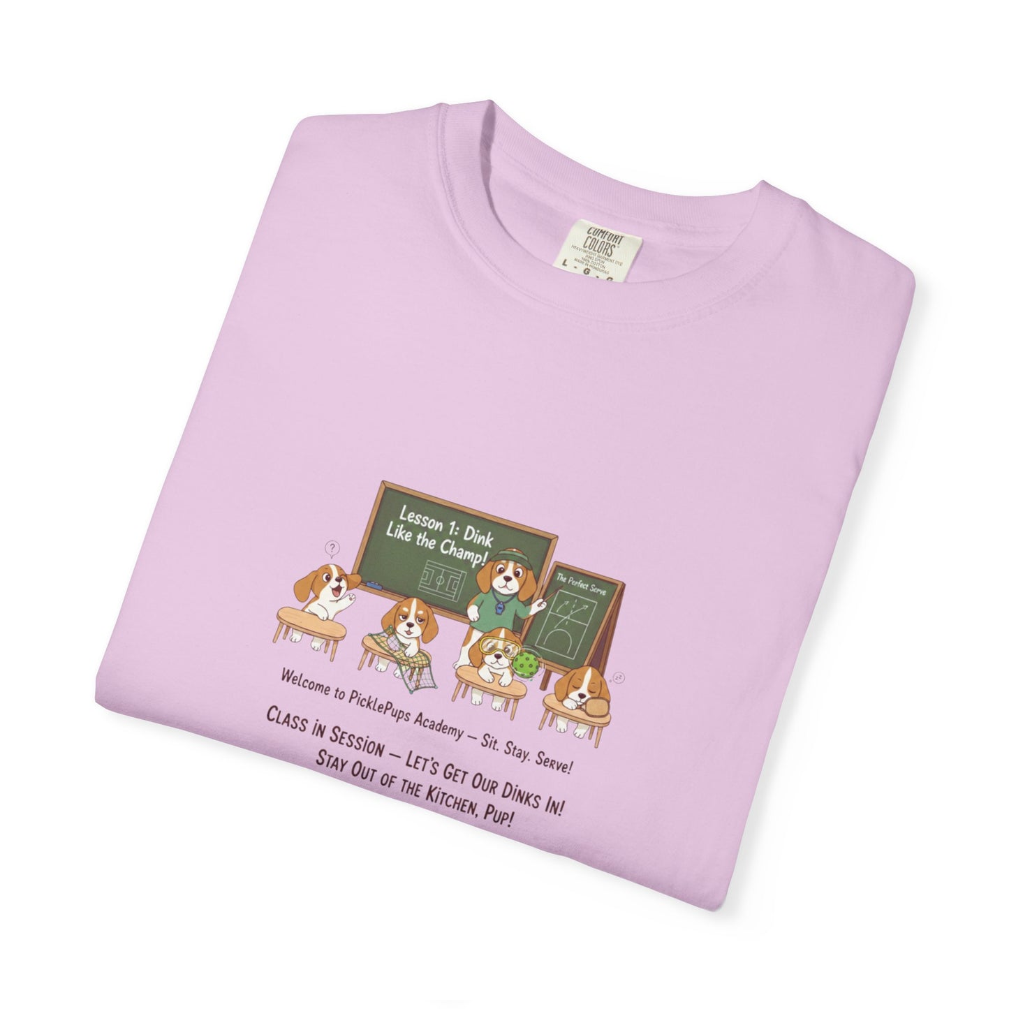 Beagle Pickleball Classroom Cartoon T-shirt | Dog Teacher Paw School Design