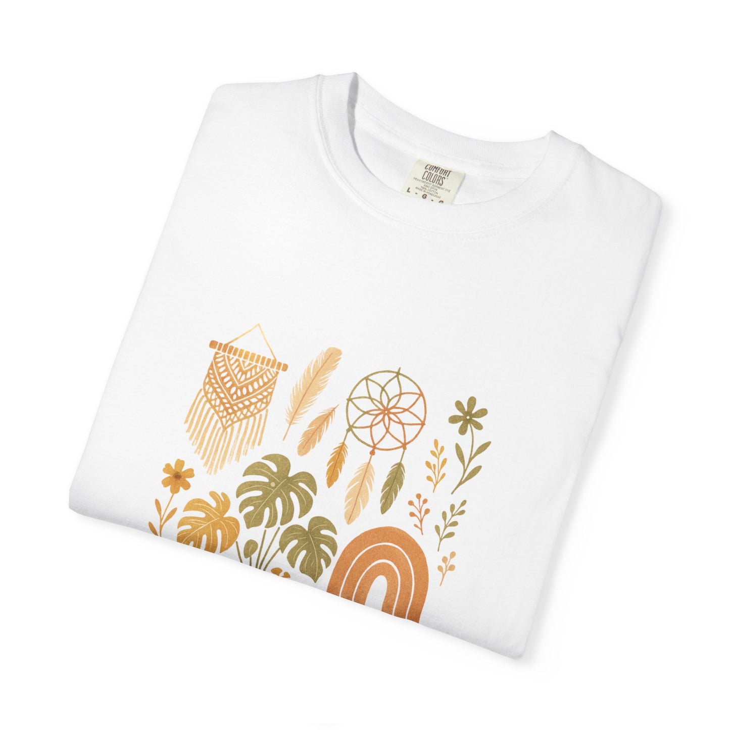 Boho Plants and Dreamcatcher T-Shirt | Rainbow, Monstera, Macrame