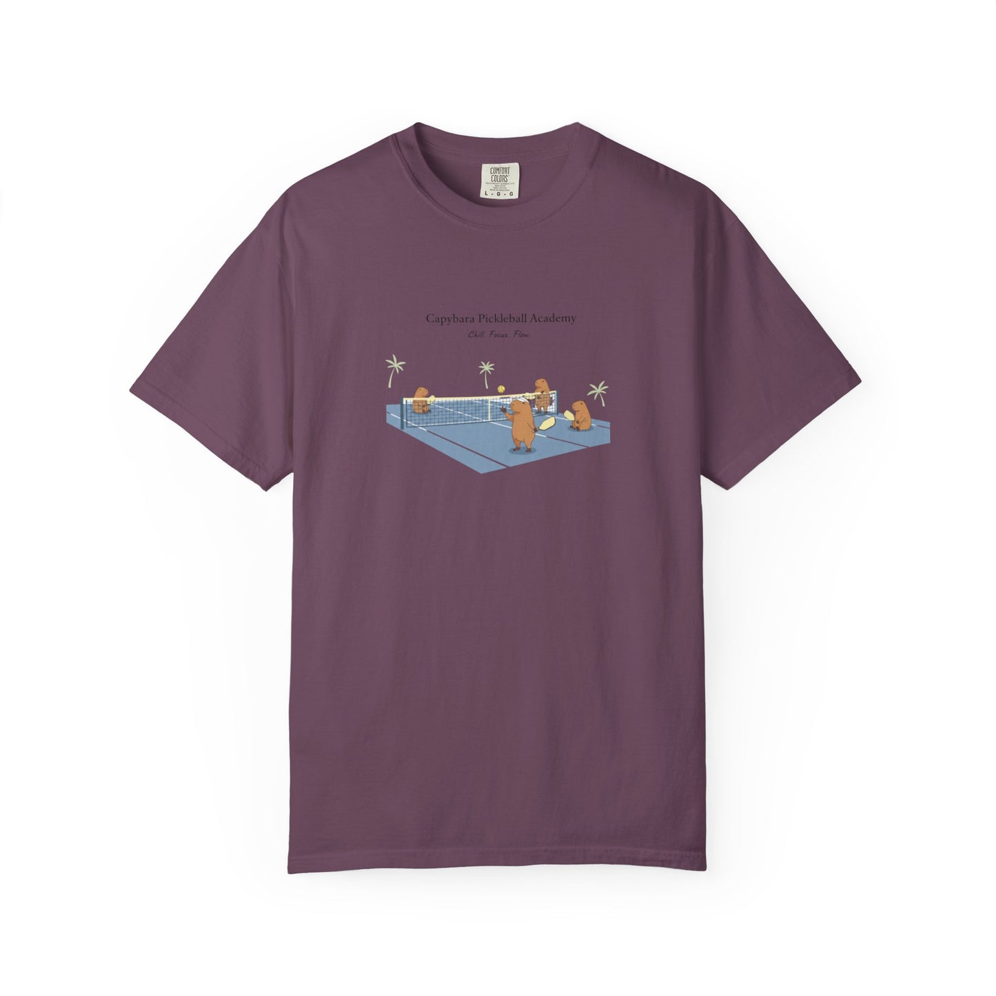 Capybara Pickleball Academy T-shirt | Capybara Cartoon Pickleball Design
