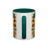 Surfing Bigfoot Mug | Retro Beach Sunset Bigfoot Wave Coffee Cup