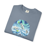 Arctic Rally Polar Bears Playing Pickleball T-Shirt | Northern Lights Illustration