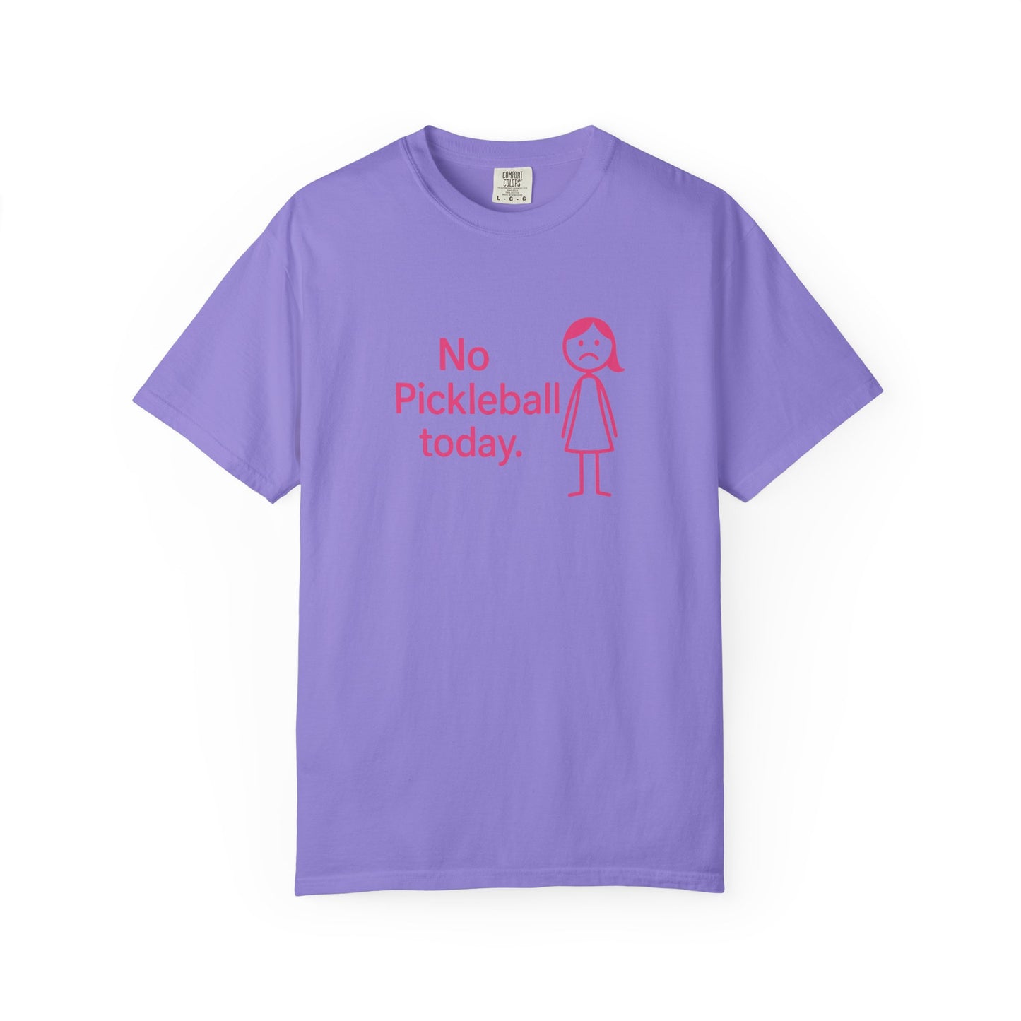 No Pickleball Today T-shirt | Funny Pickleball Saying, Pink Stick Figure Design