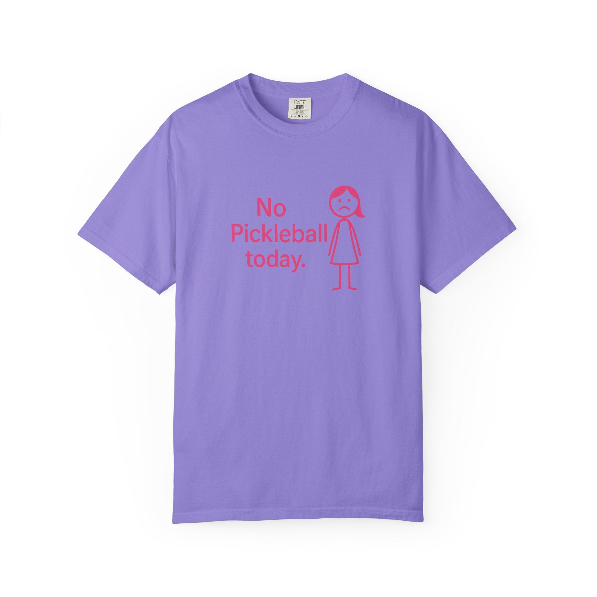 No Pickleball Today T-shirt | Funny Pickleball Saying, Pink Stick Figure Design