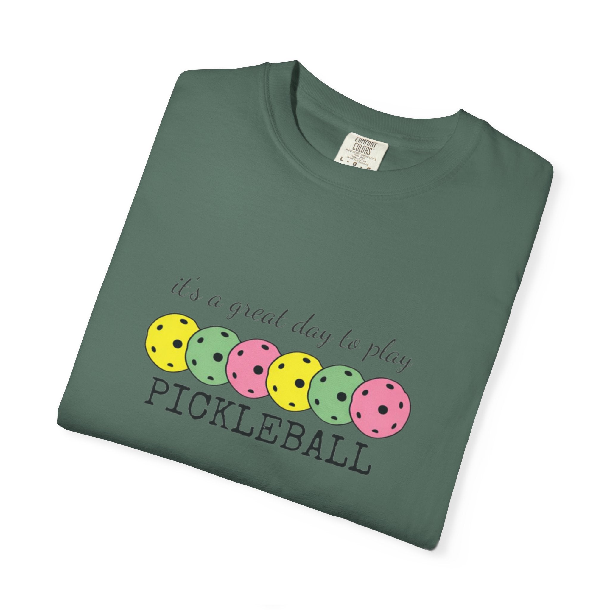 It's a Great Day to Play Pickleball T-Shirt | Colorful Pickleball Paddles Tee
