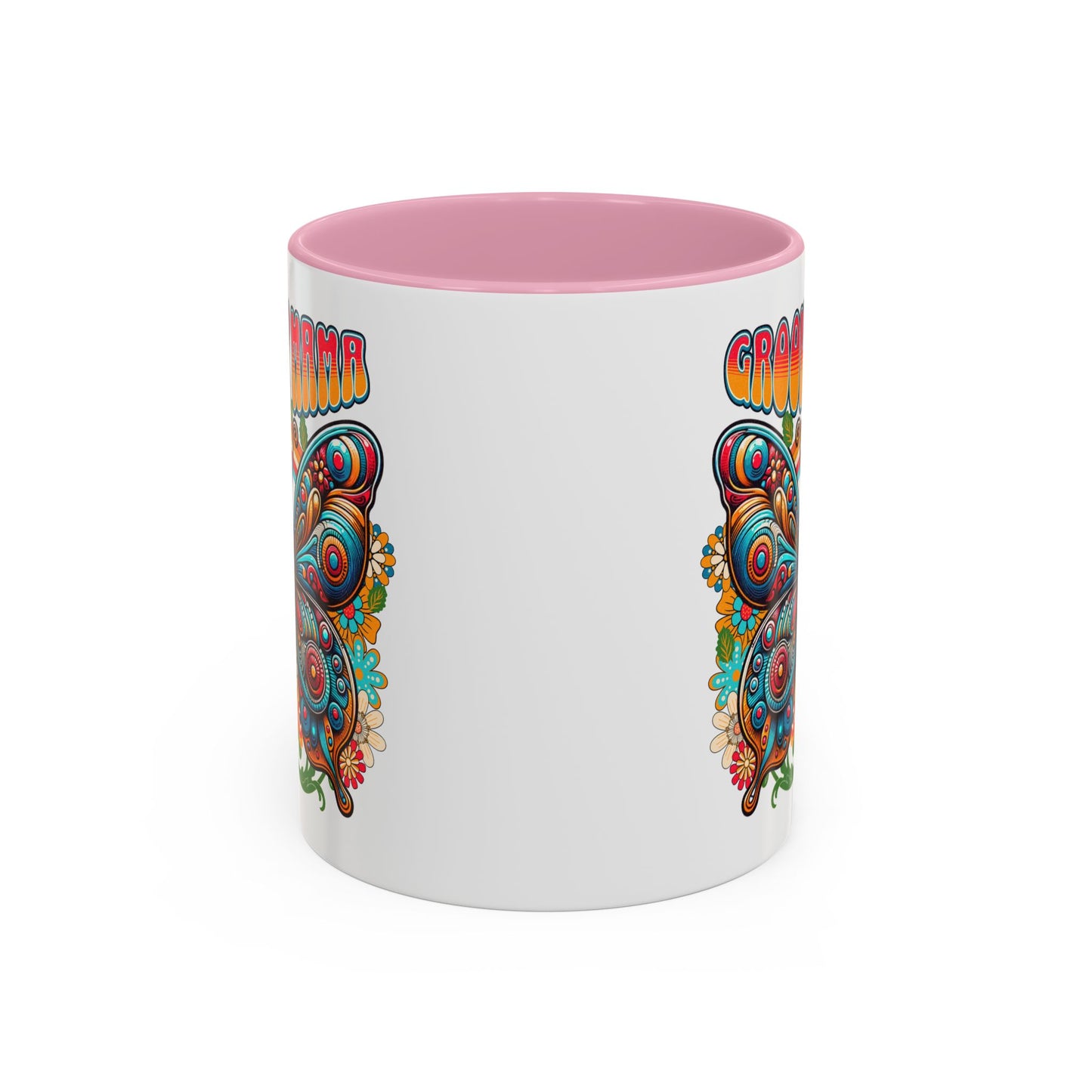 Groovy Mama Butterfly Mug | Retro Psychedelic Floral Design