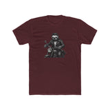 Biker Sloth Riding Motorcycle T-Shirt | Retro Monochrome Illustration