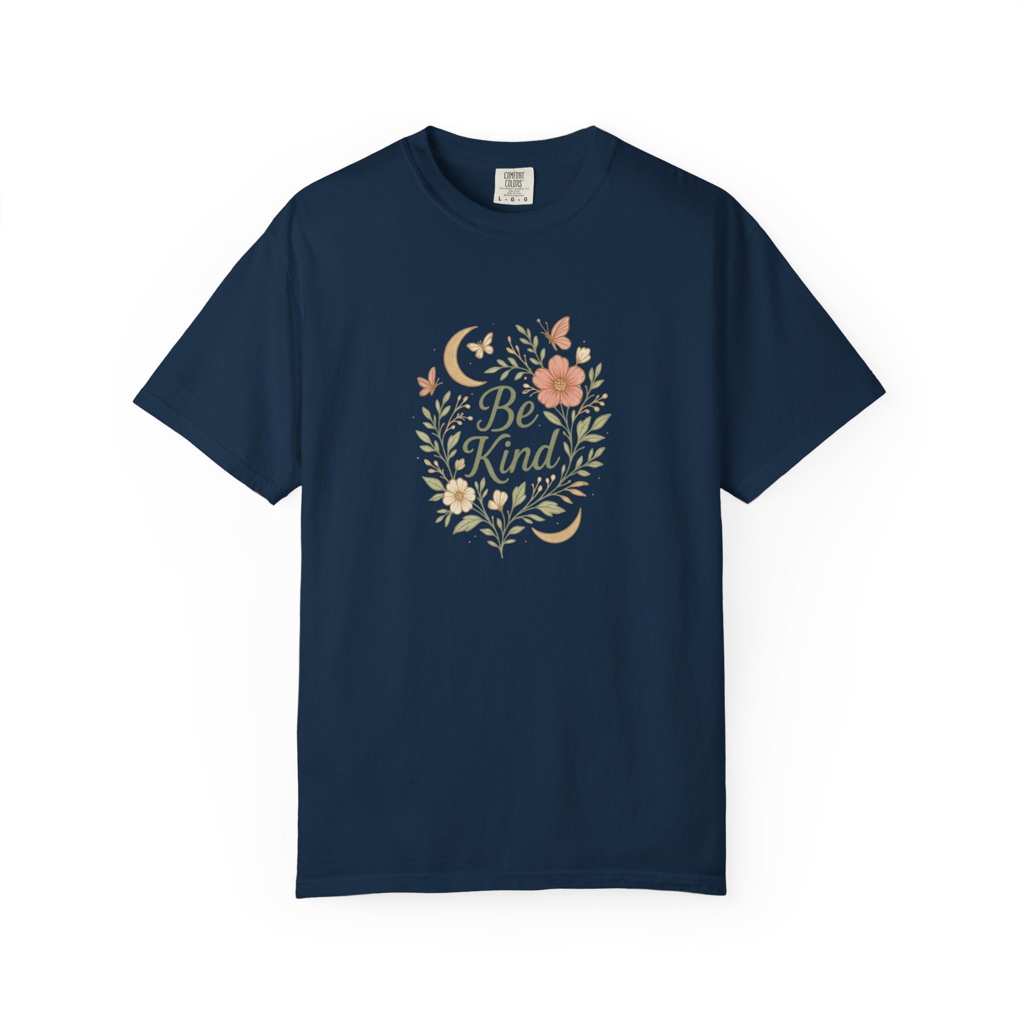 Be Kind Floral Wreath T-Shirt | Positive Quote, Boho Botanical Design
