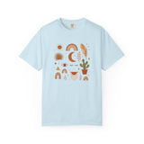 Boho Icons Mosaic T-Shirt | Crescent Moon Cactus Rainbows
