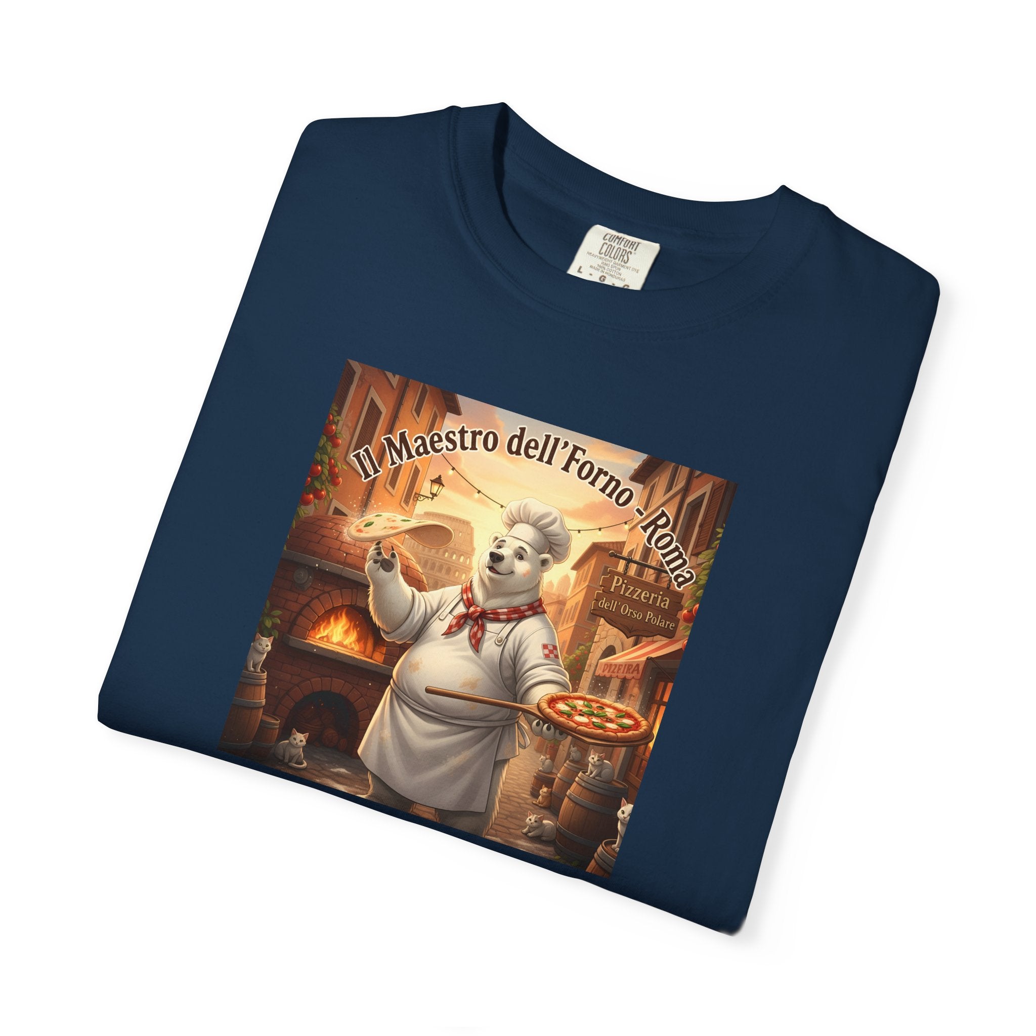 Polar Bear Italian Bakery Chef Pizza Maestro T-shirt | Vintage Pizzeria Illustration
