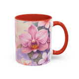 Tropical Orchid Floral Mug | Accent Coffee Mug 11oz 15oz