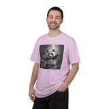 Panda Pickleball Bamboo Forest T-Shirt | Monochrome Kawaii Sports Decor