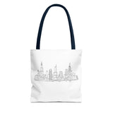 Chicago line art, City Skyline Tote Bag | Urban Skyline Illustration