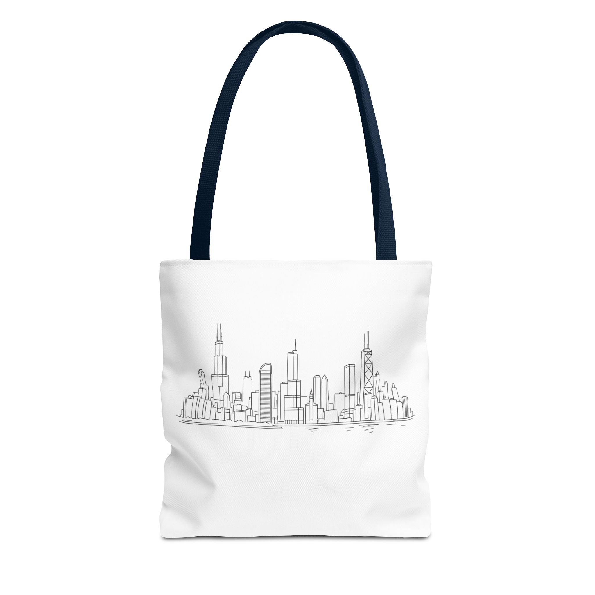 Chicago line art, City Skyline Tote Bag | Urban Skyline Illustration