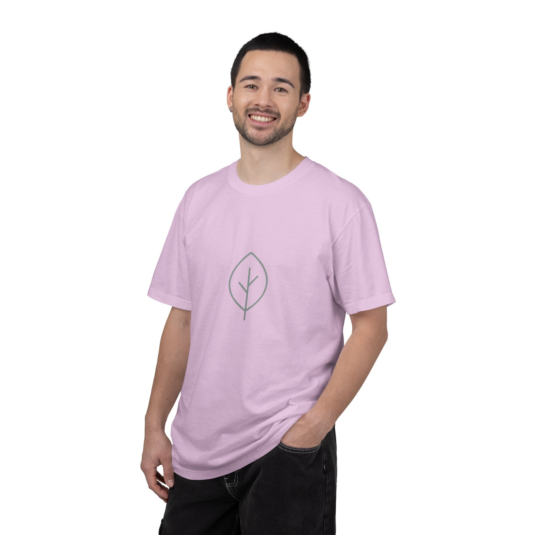 Minimal Green Leaf icon T-Shirt | Eco Nature Graphic Tee