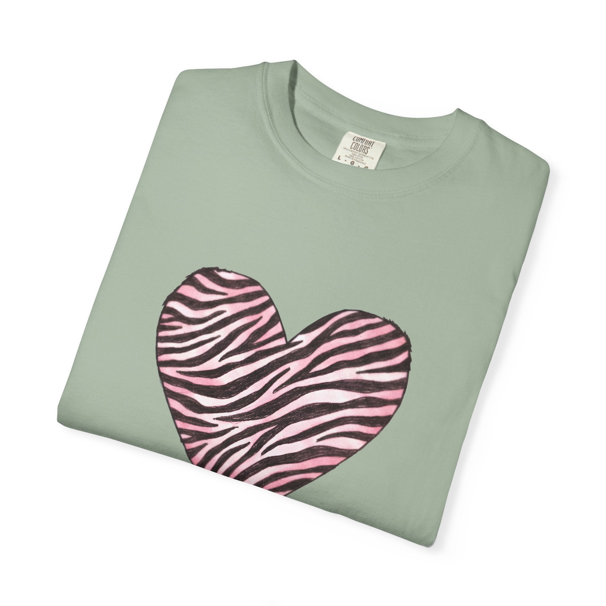 Pink Heart Zebra T-shirt | Romantic Zebra Heart Design
