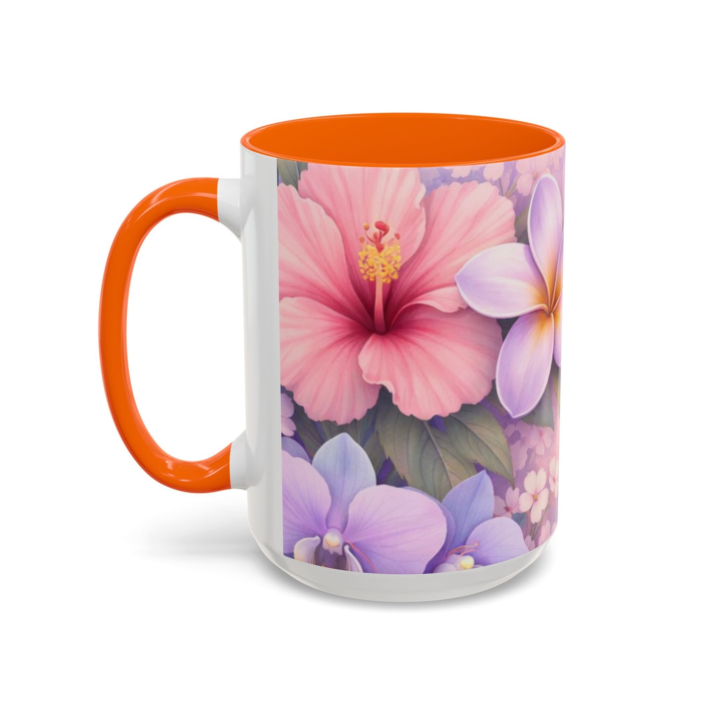 Tropical Orchid Floral Mug | Accent Coffee Mug 11oz 15oz