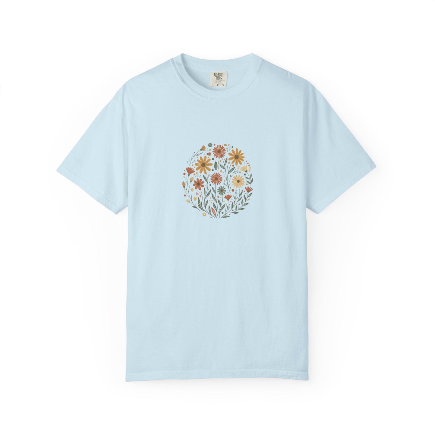Autumn Wildflower Bouquet T-Shirt | Floral Circle Illustration