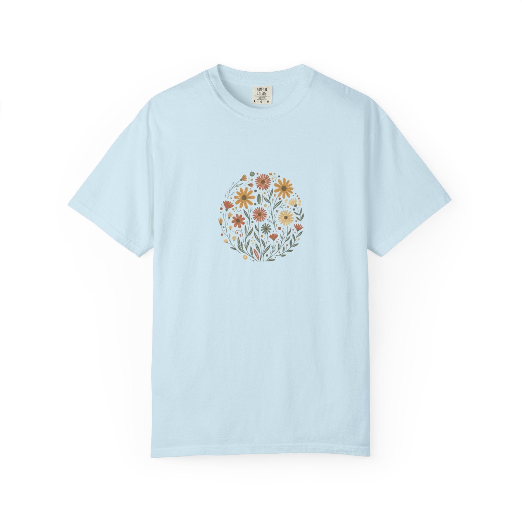Autumn Wildflower Bouquet T-Shirt | Floral Circle Illustration