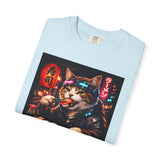 Sushi-Eating Cat T-Shirt | Neon Japanese Street Food Art