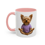 Meditating Yorkshire Terrier Mug | Accent Coffee Mug 11oz 15oz