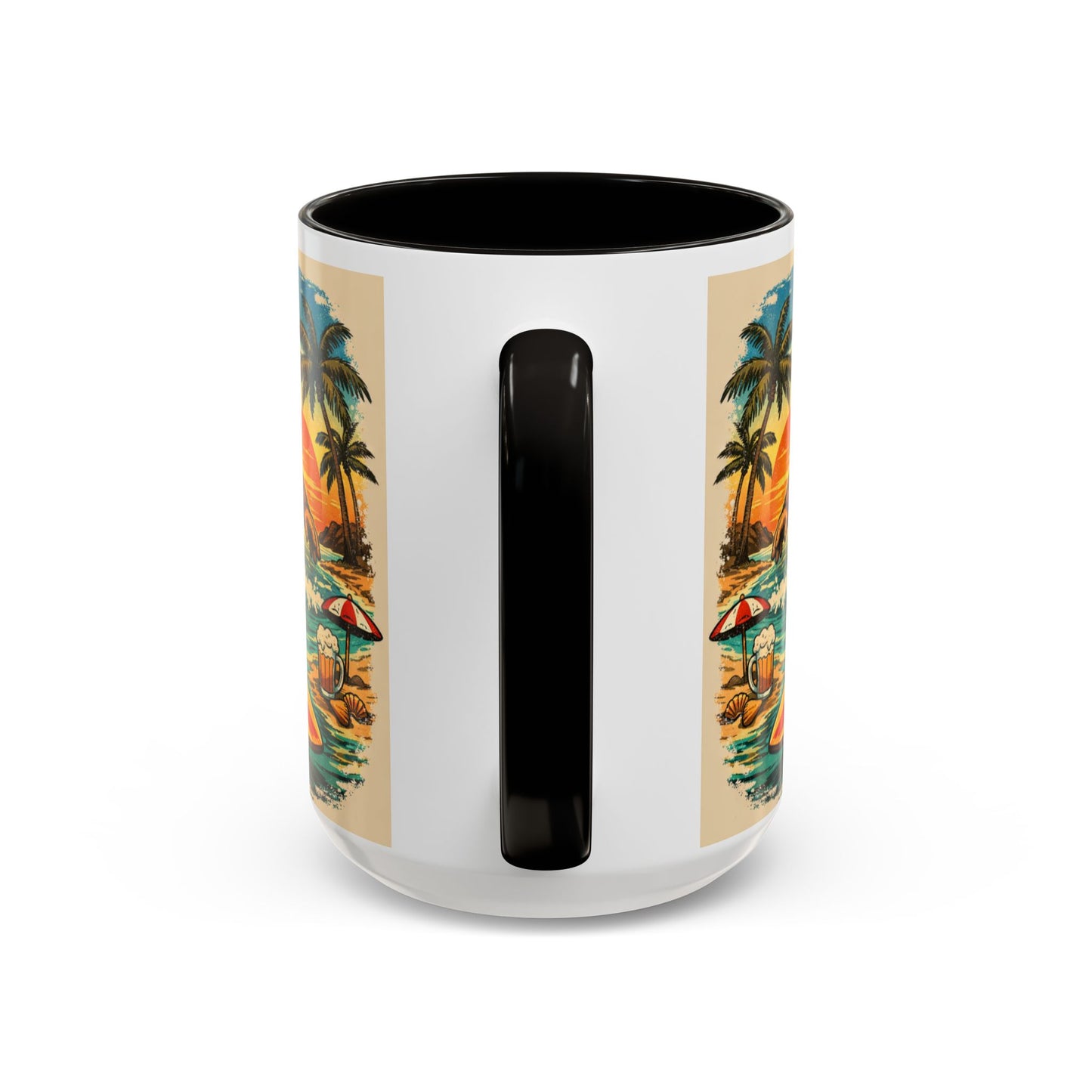 Surfing Bigfoot Mug | Retro Beach Sunset Bigfoot Wave Coffee Cup