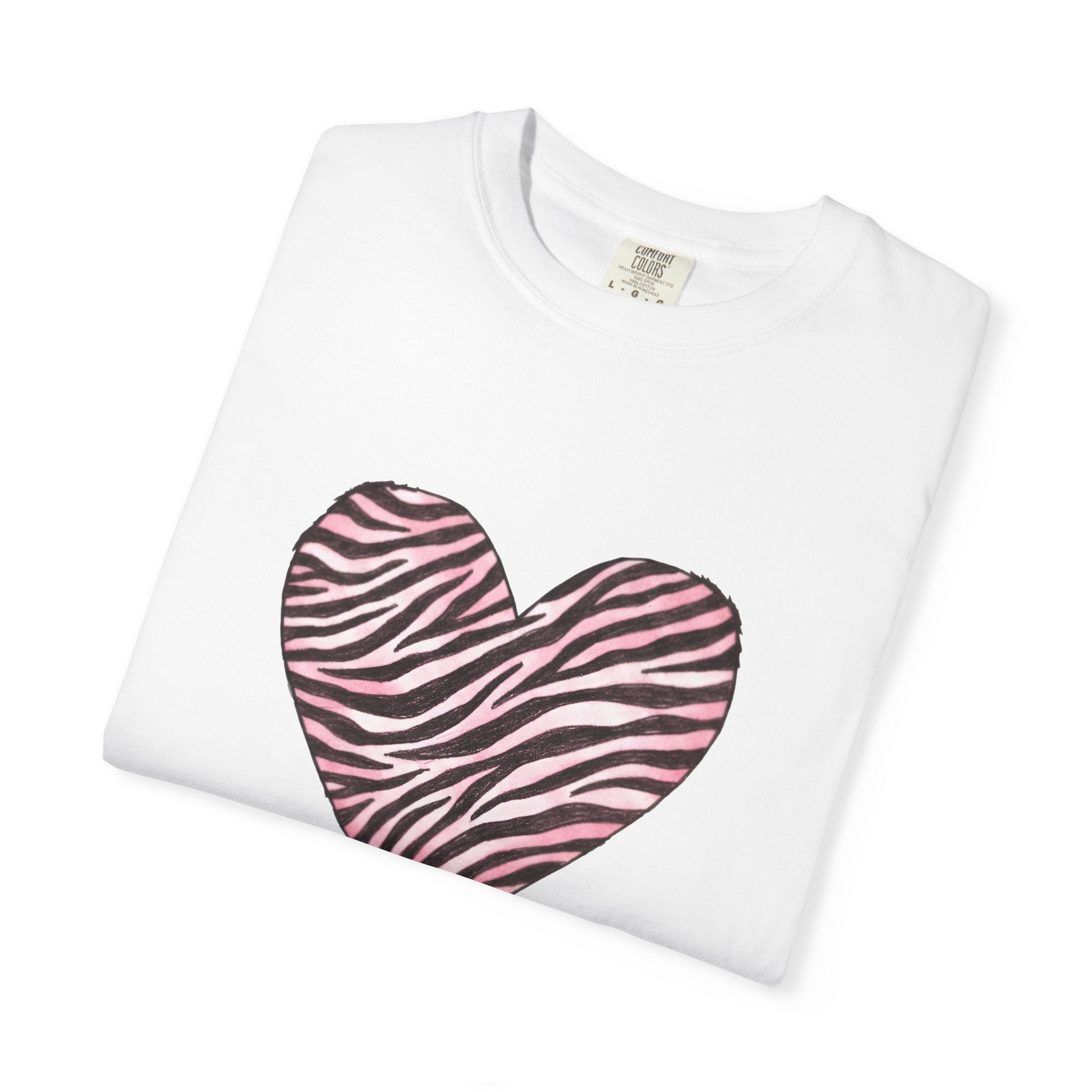 Pink Heart Zebra T-shirt | Romantic Zebra Heart Design