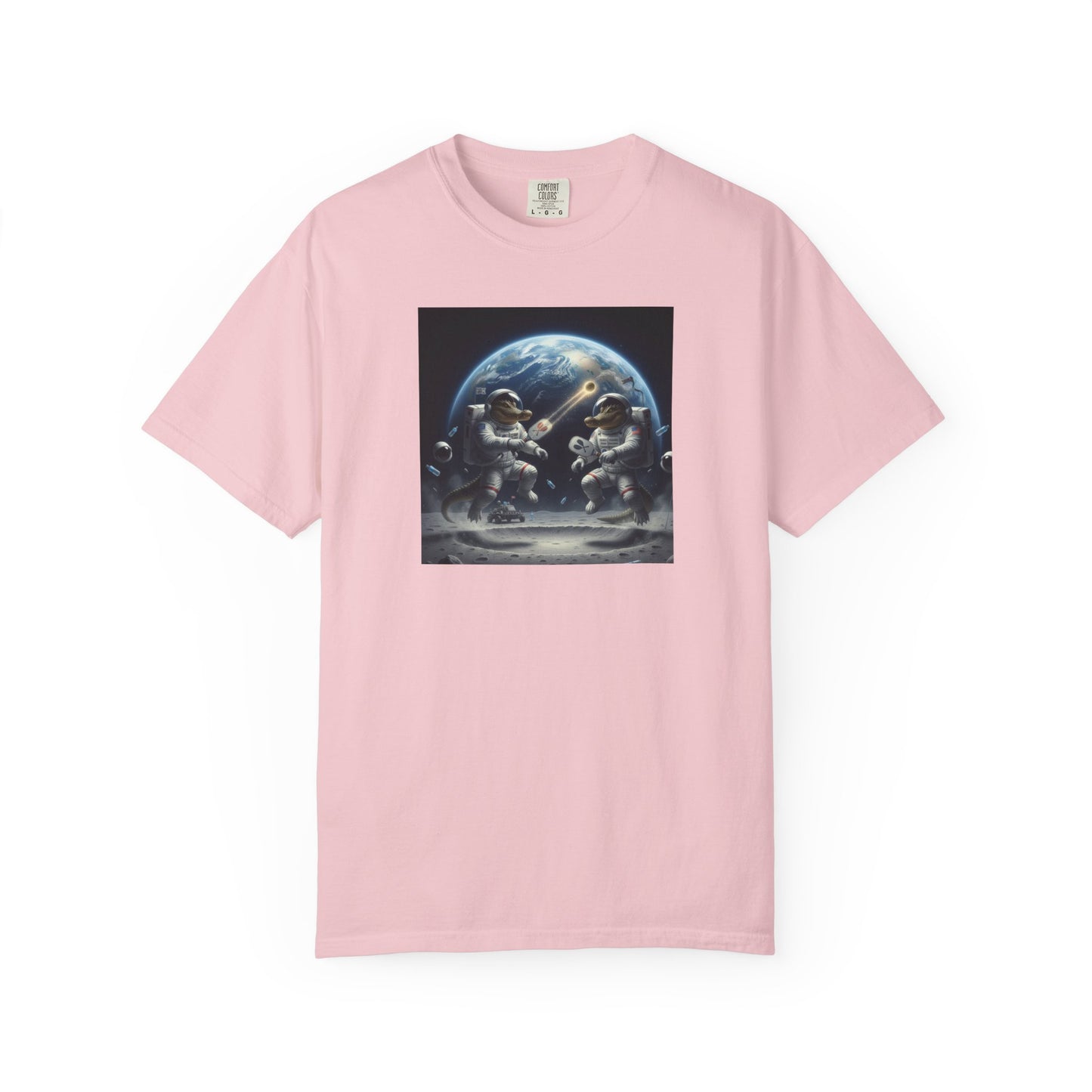 Gator Lunar Pickleball  T-shirt | Earth Background, Spacewalk Illustration