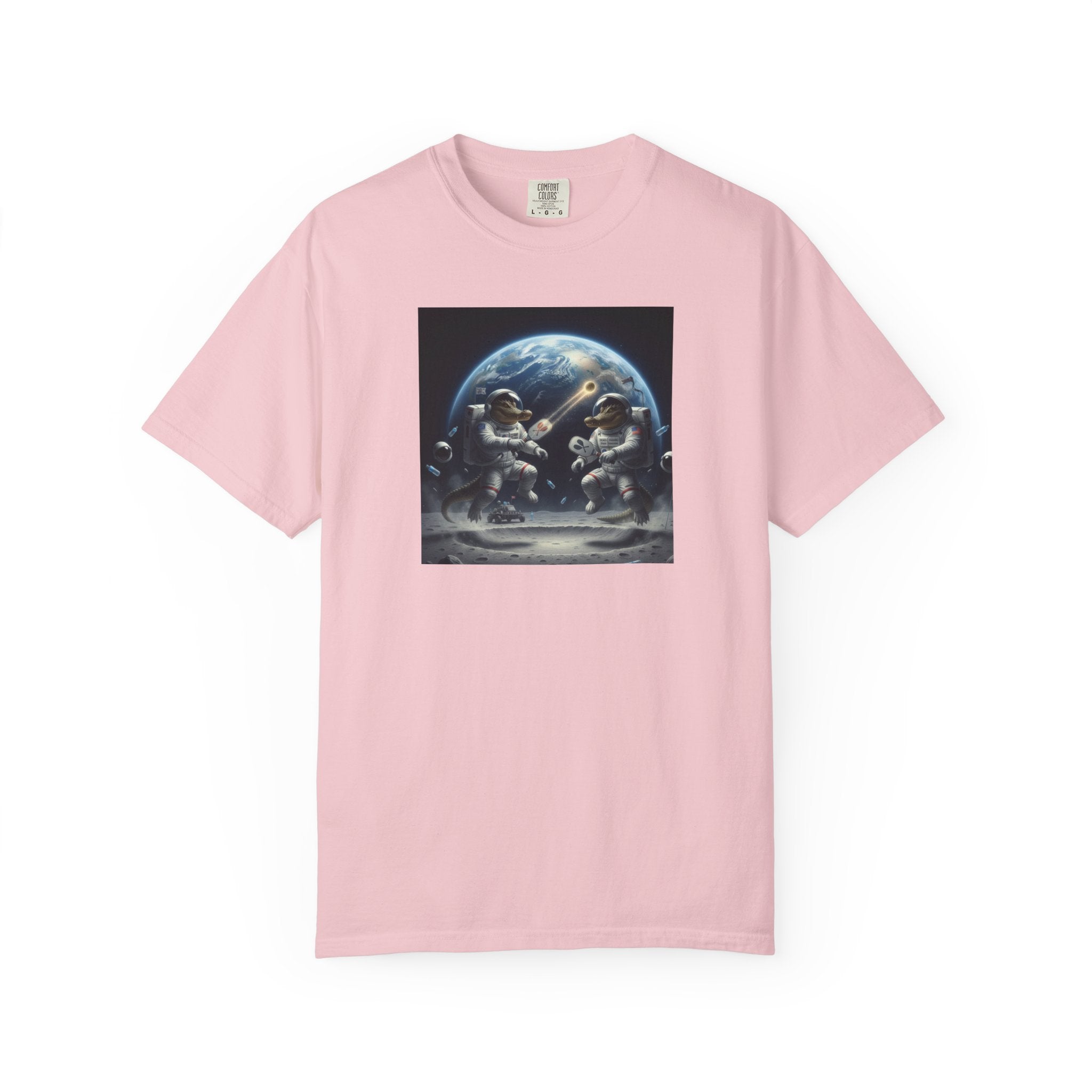 Gator Lunar Pickleball  T-shirt | Earth Background, Spacewalk Illustration