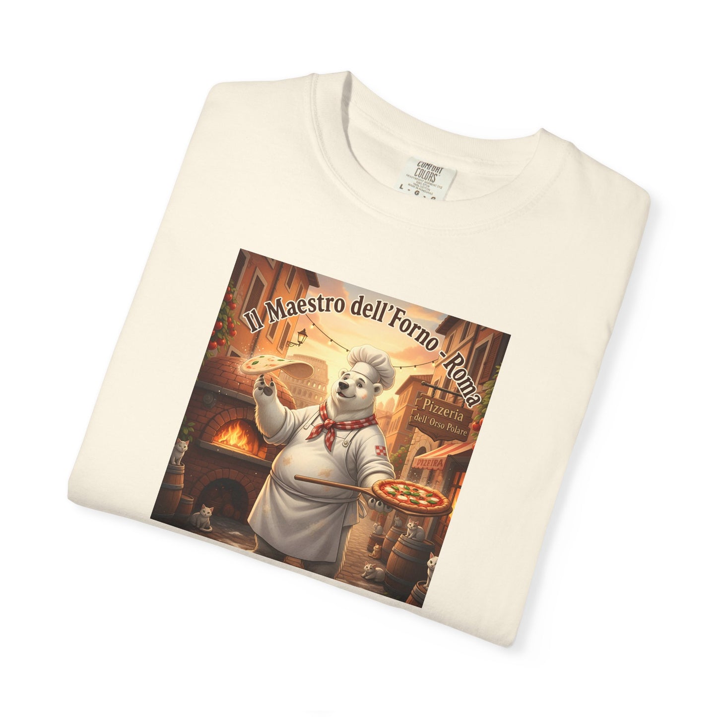 Polar Bear Italian Bakery Chef Pizza Maestro T-shirt | Vintage Pizzeria Illustration