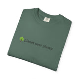 planet over plastic T-shirt | environmental tree slogan tee