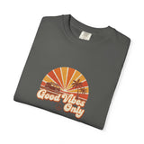 Good Vibes Only T-shirt | Retro Sunset Palm Peace Sign