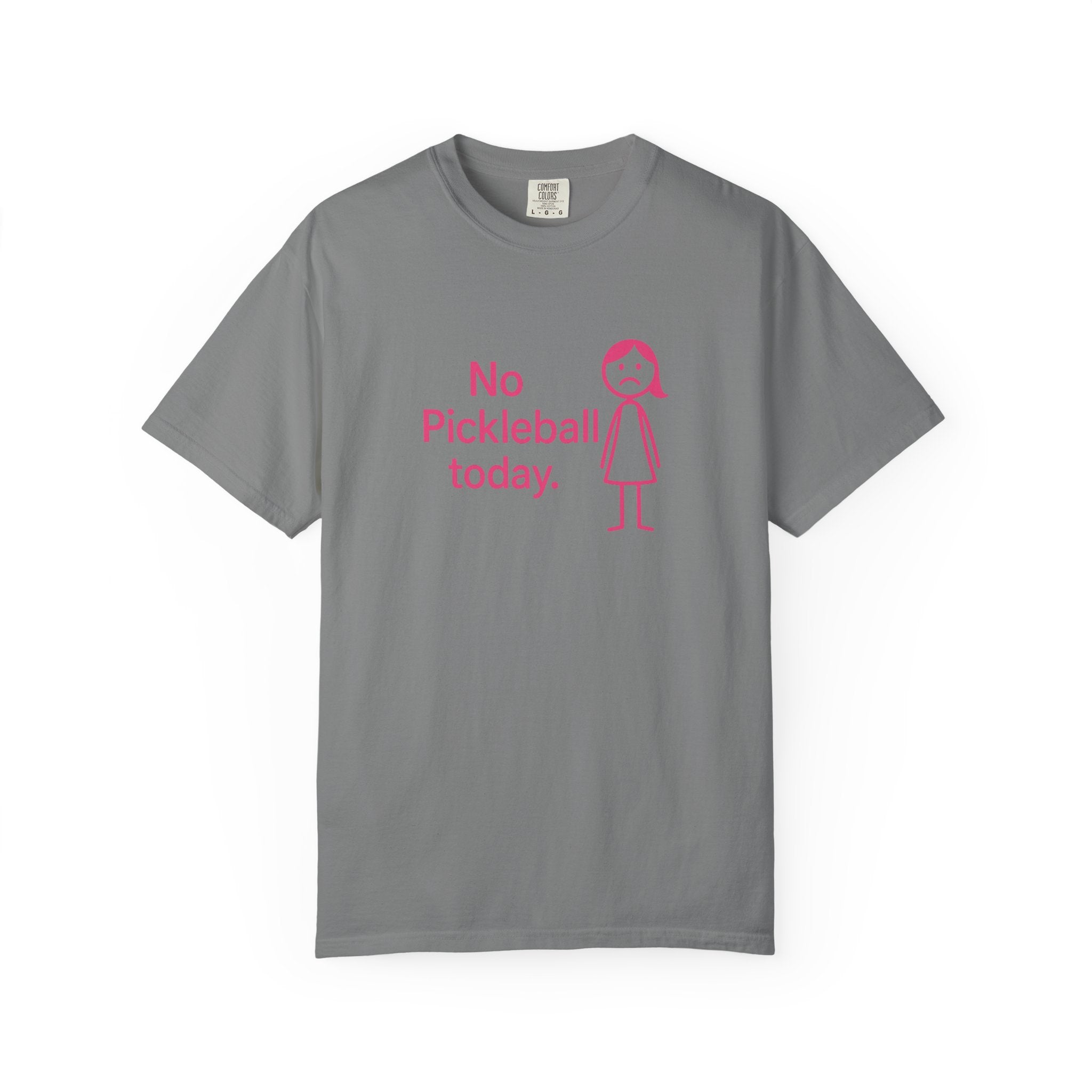 No Pickleball Today T-shirt | Funny Pickleball Saying, Pink Stick Figure Design