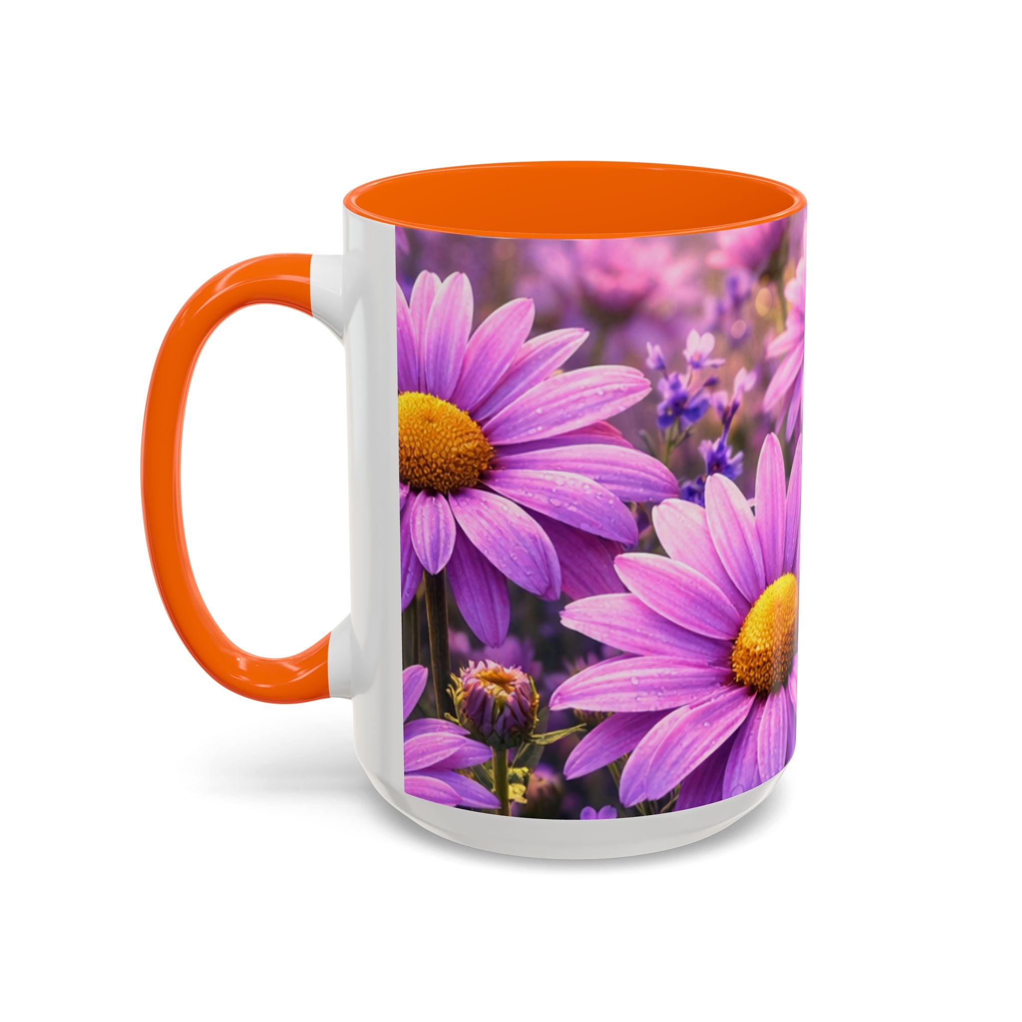 Purple Daisy Floral Mug | Accent Coffee Mug 11oz 15oz
