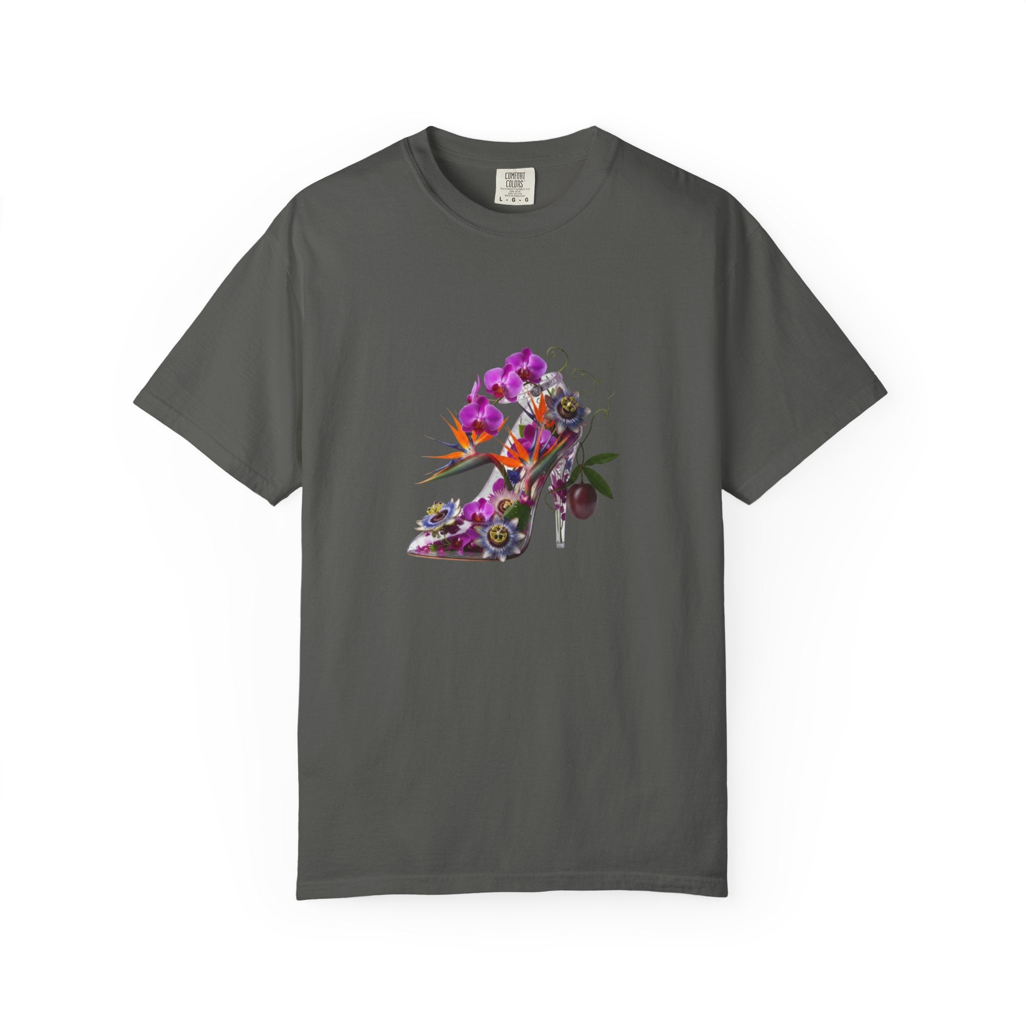Floral High Heel Shoe T-shirt | Botanical Stiletto Graphic