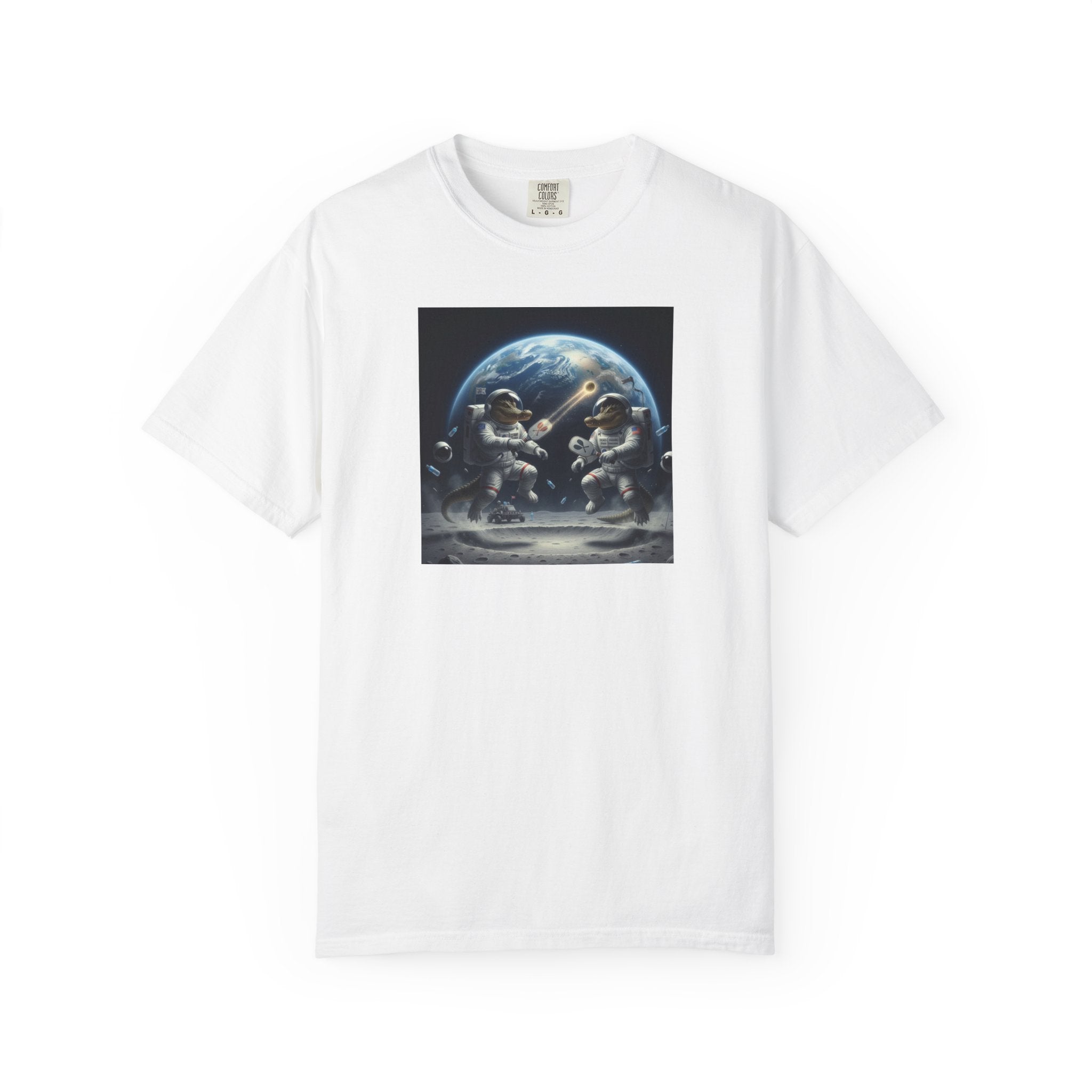 Gator Lunar Pickleball  T-shirt | Earth Background, Spacewalk Illustration