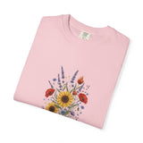 Sunflower and Wildflower Bouquet T-Shirt | Floral Botanical Garden Tee