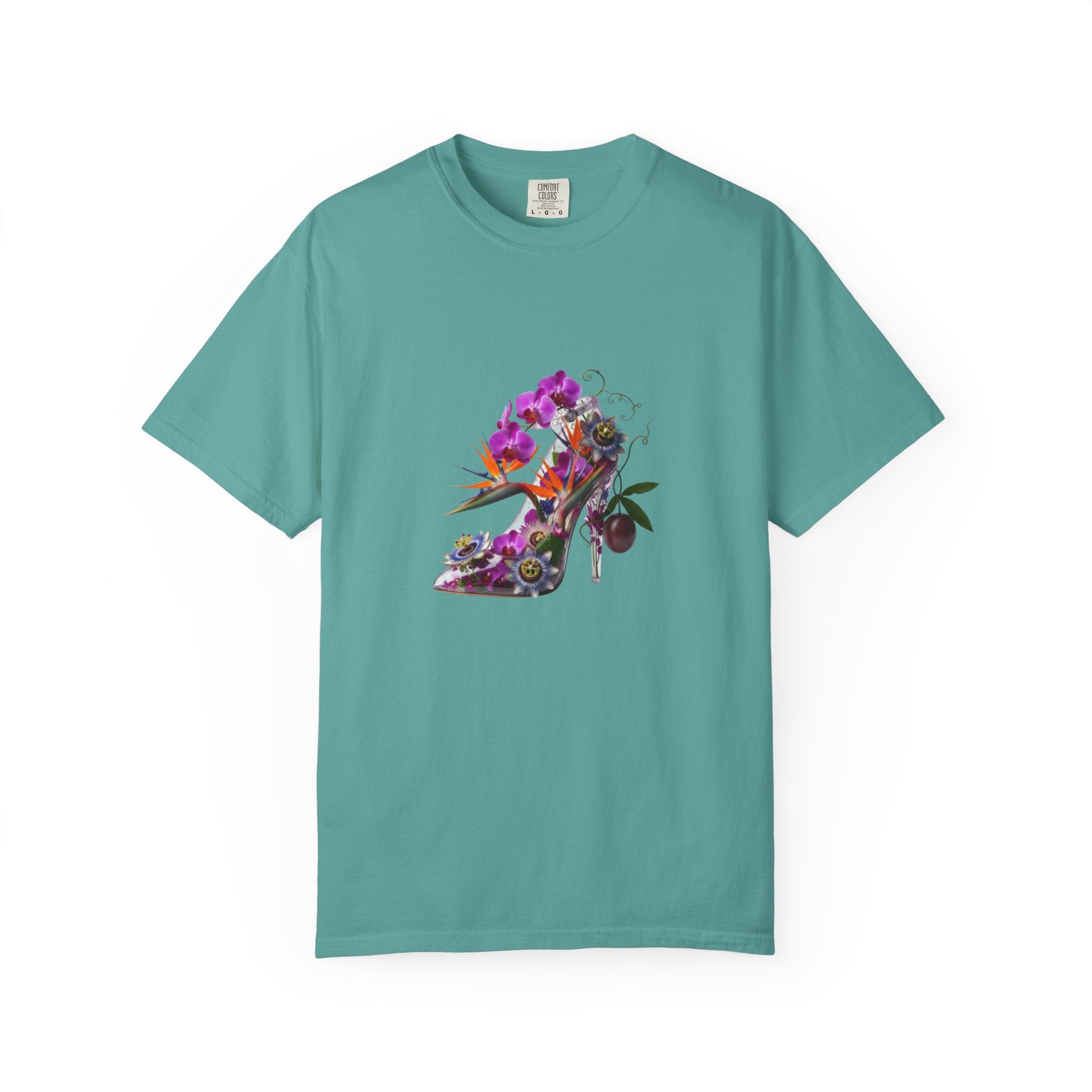 Floral High Heel Shoe T-shirt | Botanical Stiletto Graphic