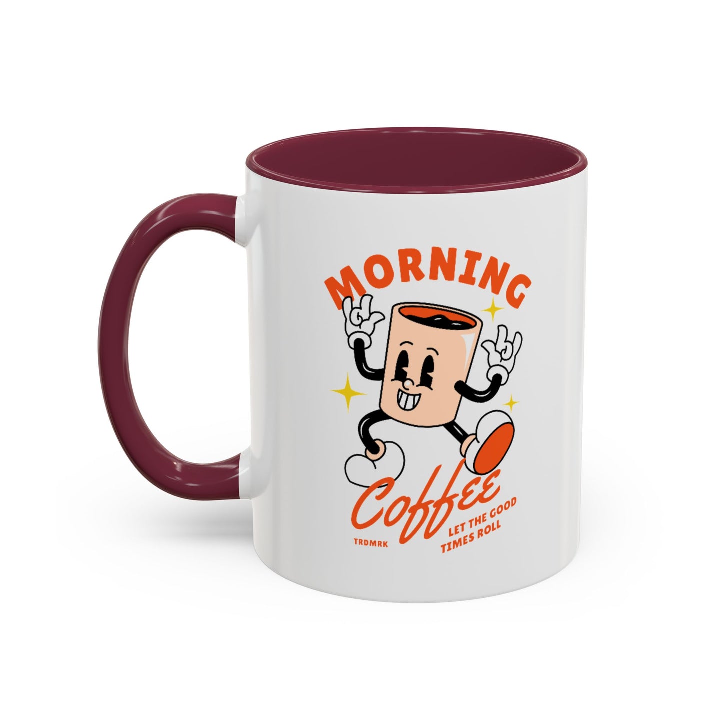 Morning Coffee Mug | Retro Cartoon Coffee Cup, Colorful Ceramic